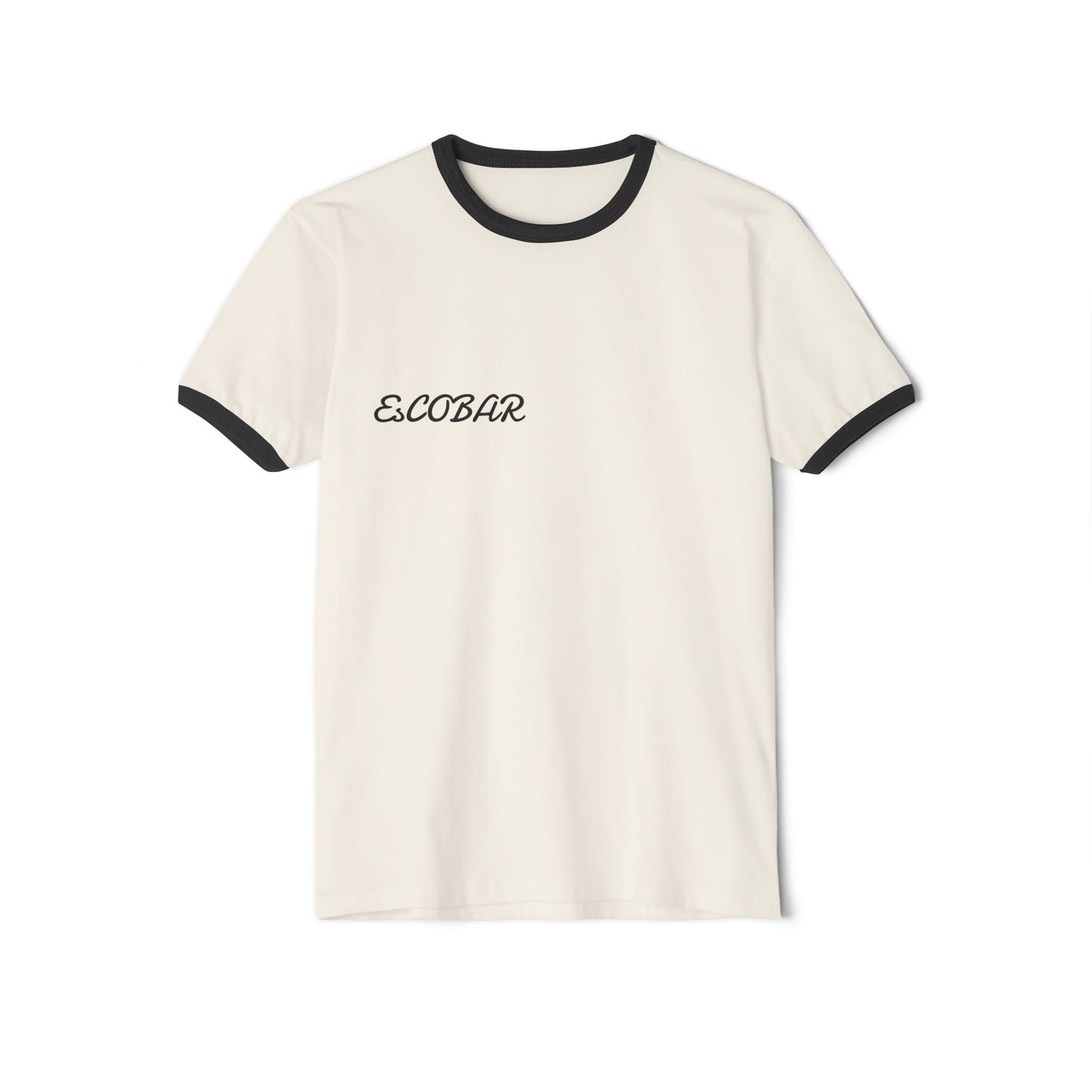 Unisex Cotton Ringer T-Shirt with 'ESCOLAR' Design - Casual Wear, Gift for Music Lovers, Graphic Tee, Birthday Gift, Everyday Outfit