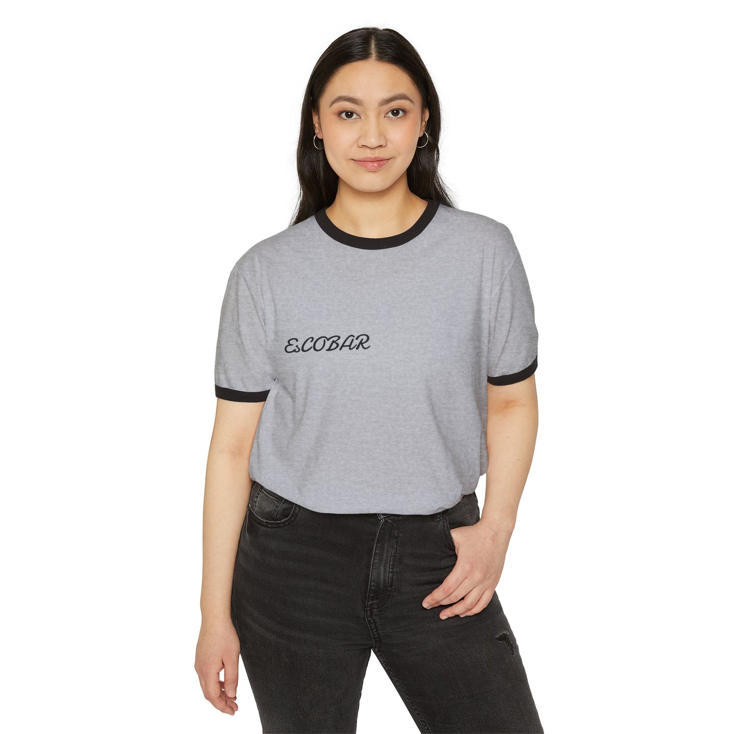 Unisex Cotton Ringer T-Shirt with 'ESCOLAR' Design - Casual Wear, Gift for Music Lovers, Graphic Tee, Birthday Gift, Everyday Outfit