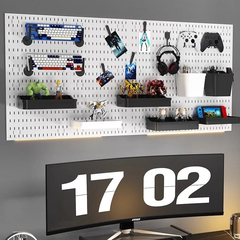 Peg  board Office Pegboard Rack Pegboards Kitchen Garage Wall Panels Display Stand Door Back Storage Holder Perforated