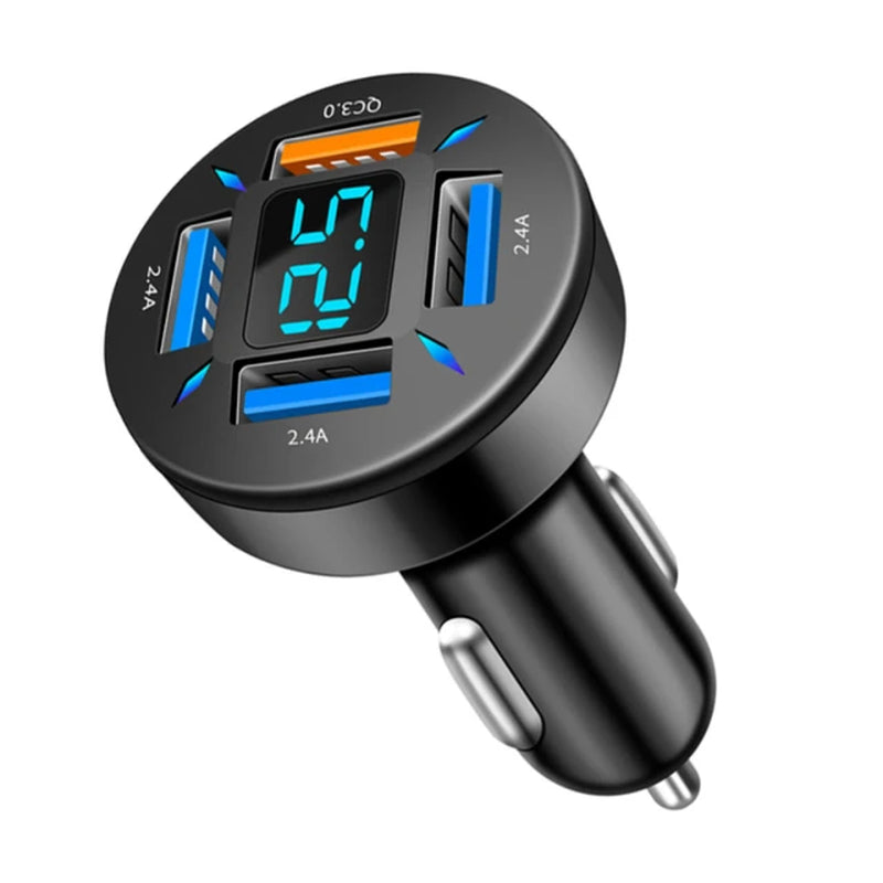 USB Car Charger Fast Charging 66W 4 Ports PD+QC3.0 Fast Charging Car Adapter Cigarette Lighter Socket Splitter for Iphone Xiaomi