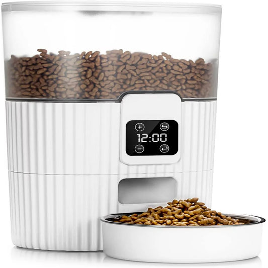 Automatic Cat Feeder, 3.5L Dual Power Pet Feeder Automatic Dry Food Dispenser, Control 1-4 Meals a Day, Automatic Dog Feeder