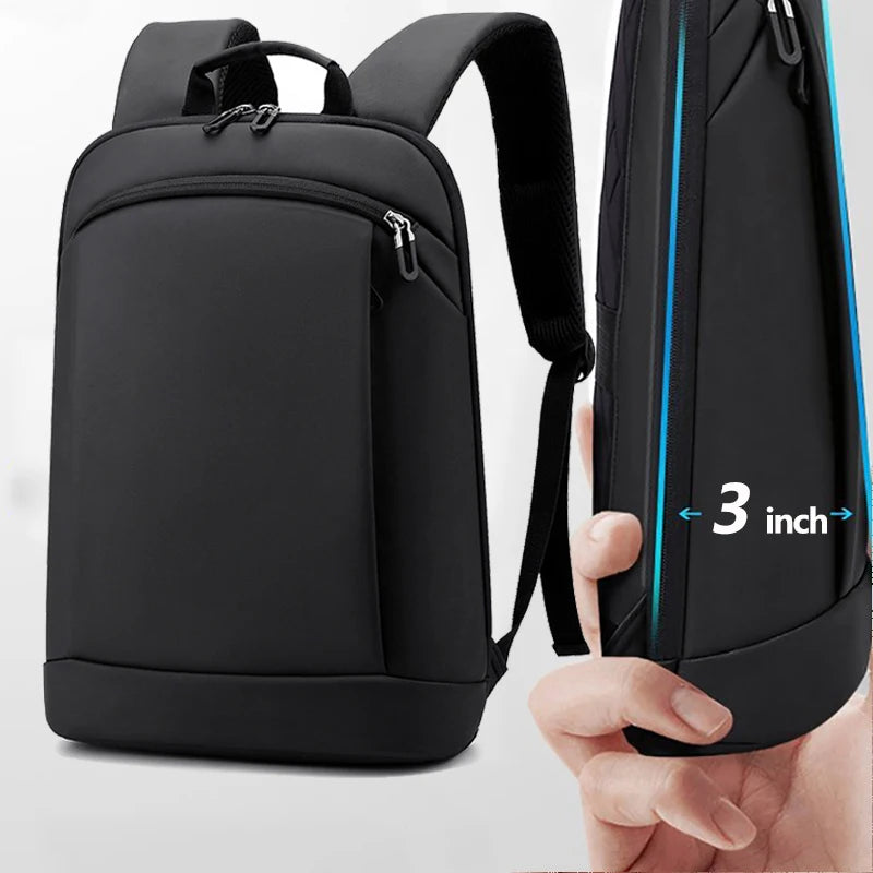 Thin Laptop Backpack Men Bag 15.6 Inch Office Work Women Backpacks Business Bag Unisex Black Backpack Slim Back Pack